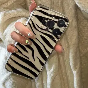 Fashion Zebra Stripe Pattern Phone Case, Soft TPU Cellphone Protective Case, Shockproof Mobile Phone Cover for iPhone 15 14 13 12 11 Pro Max