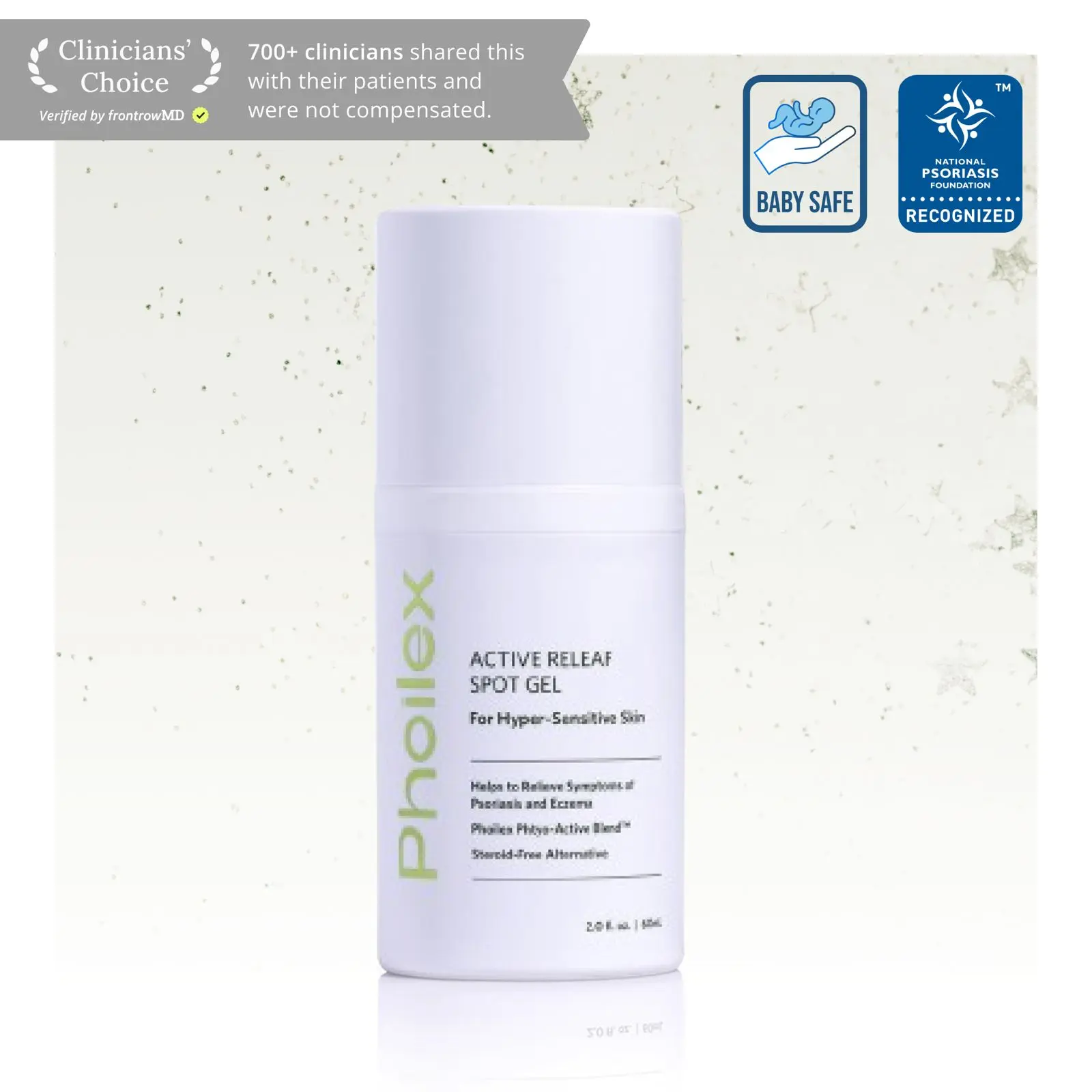 Phoilex Steroid-free Relief Gel Treatment for Sensitive Eczema & Psoriasis Prone Skin Soothes Irritation Intense Moisturization Eliminates Rough Texture Therapeutic Healing Therapy
