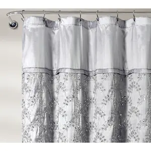 Maria Shower Curtain Gray/Silver Single 72X72 by Lush Decor