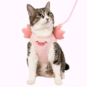 Pink Axolotl Cat Harness + Leash Set