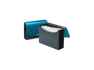 Smead 70863 Expanding File, 12 Pockets, Poly, Letter, Black/Blue