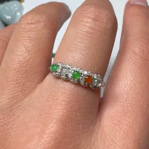 Jadeite Jade ring, s925 silver