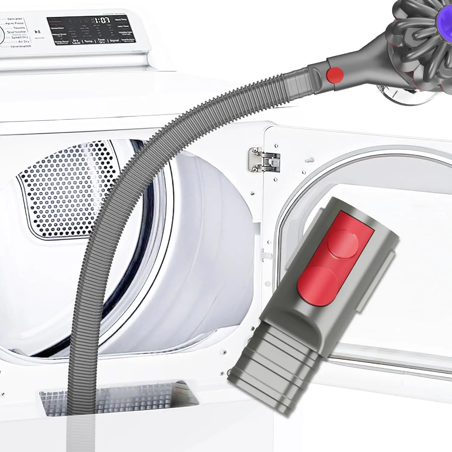 Dryer Vent Cleaner Kit Compatible with Dyson Dryer Lint Vacuum Attachment for Dyson V7 V8 V10 V11 V12 V15 etc Cordless Vacuum Cleaner Removes Deep Lint