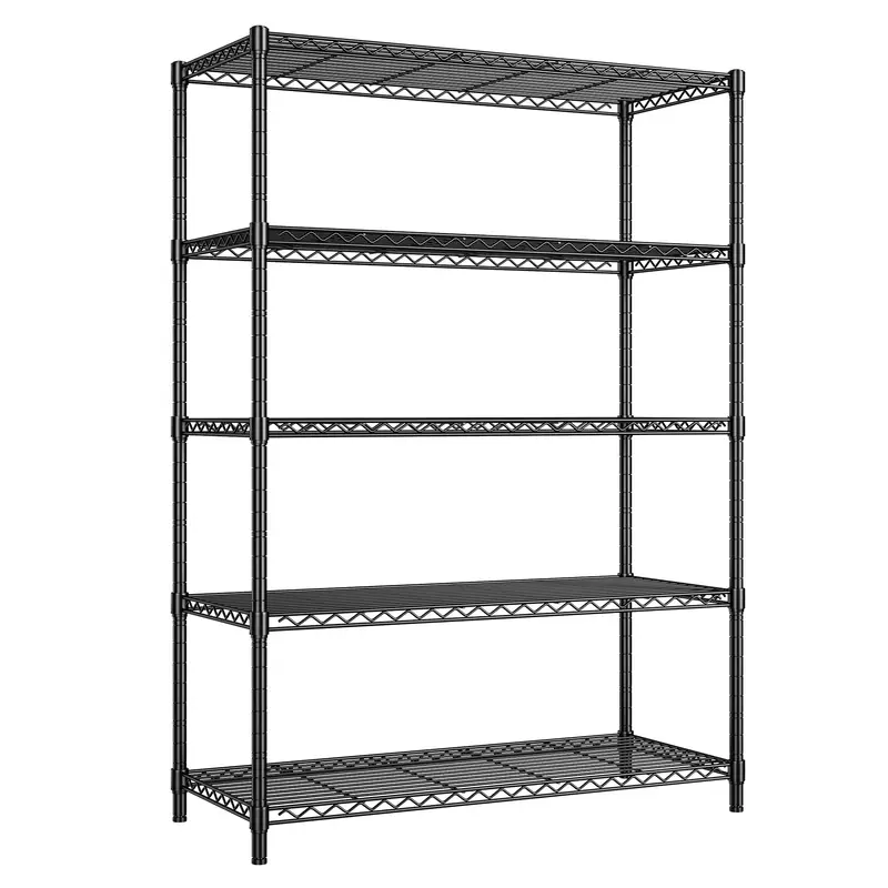 【Tool-Free/Easy for Women to Install】Lightweight Shelving in Pantry/Laundry/Bathroom,5-Tier Wire Shelving Unit,72‘’H Apartment Tool Storage Rack,Warehouse Shelving,Adjustable Wire Shelving for Kitchen,Commercial Shelving Unit,Essential for homemaker