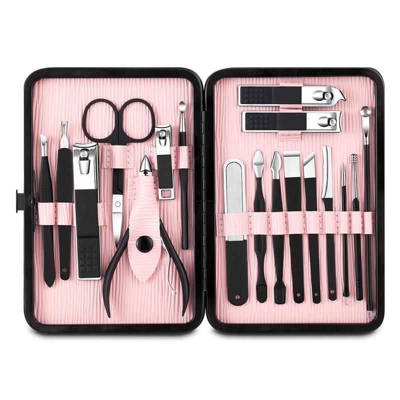 Professional Nail Clipper Tool Set with Storage Case, 18pcs/set ...