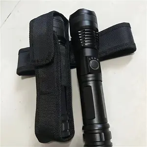 Durable Black Flashlight Holster with Belt Clip - Polyester Blend, Fits 16.5cm Torches - For Hunters & Fishermen - Ideal for Outdoor Activities