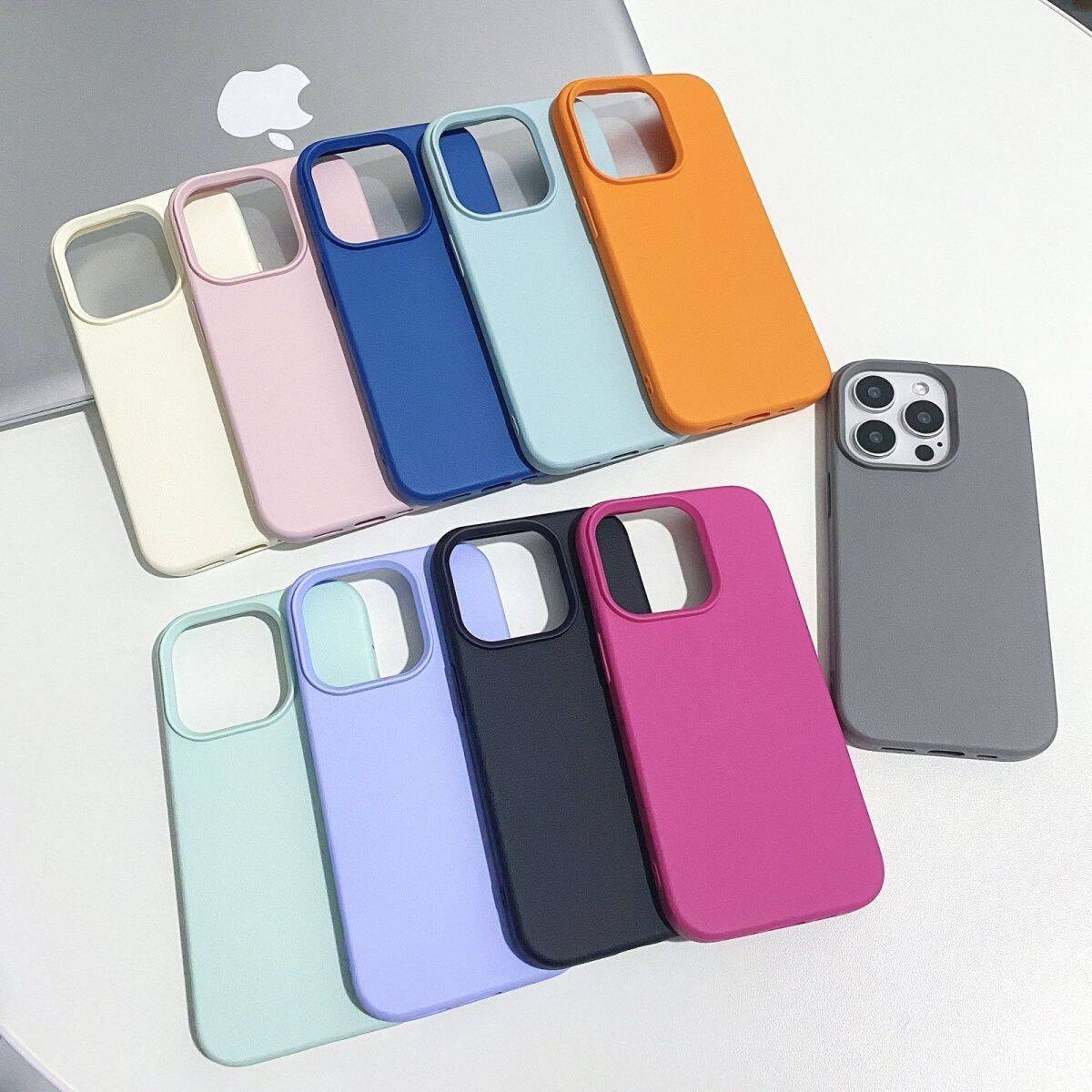 Soft Bumper Matte Phone Case, Faux Leather Texture Anti-Slip Cover, Raised Lip Shockproof Protection with Extra Large Camera Cutout, Universal for iPhone 11/12/13/14/15/16/17 Pro Max/Plus/Air