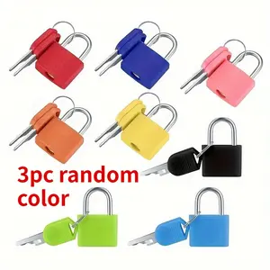 3pcs/1set of luggage locks with keys, mini padlocks with keys, colorful small luggage locks for backpacks, suitcases, luggage, backpacks, lockers, cabinets, toolboxes (random colors)