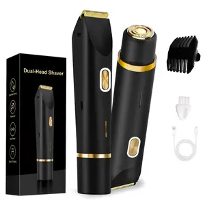 Electric Bikini Trimmer for Women, Rechargeable 2 in 1 Body & Facial Hair Removal, Waterproof Wet & Dry Use Trimmer for Women, Winter & New Year Gift, Valentine's Day Gift, Bikini Shaver