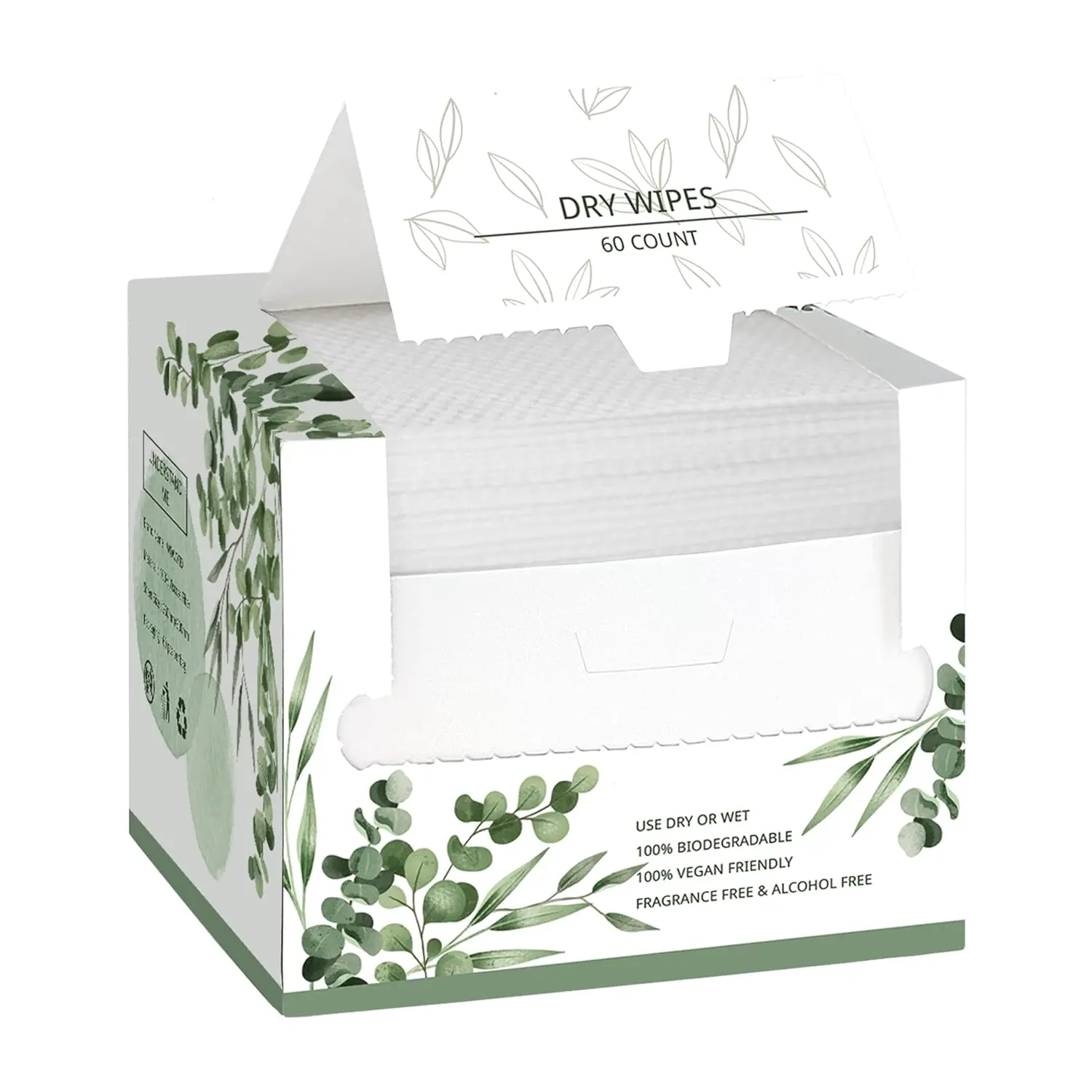60 Count Disposable Face Towel Large Dry Wipes, Makeup Removing, Cleansing, 10×12 Inches Makeup Remover Cosmetic Cleanser