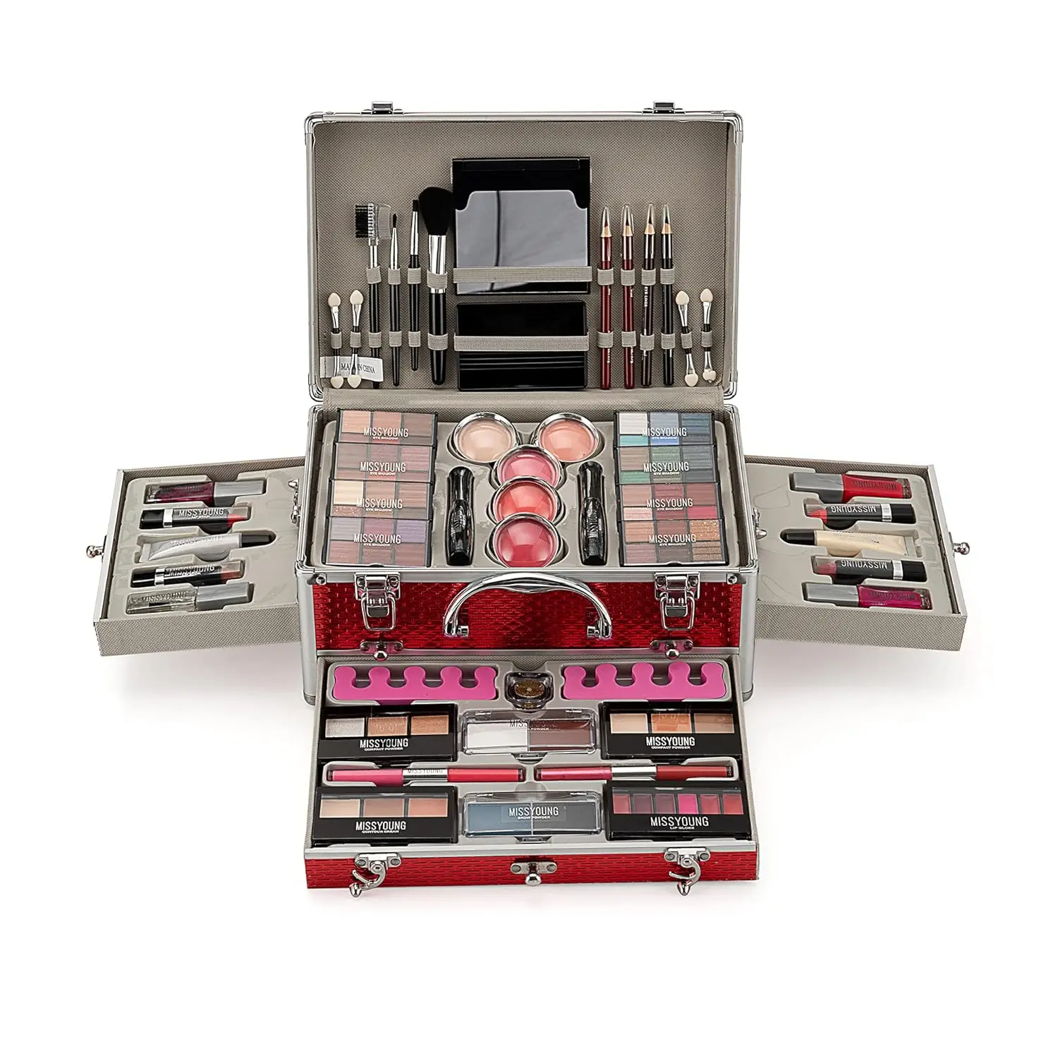 All-in-One Holiday Gift Makeup Set Cosmetic Essential Starter Bundle Include Eyeshadow Palette Lipstick Concealer Blush Mascara Eyeliner Face Powder Lipgloss Brush - Makeup Full Kit for Women