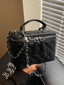 women's fashion quilted chain decorated handbag, casual versatile crossbody bag for daily commuting, trendy all-match commuter bag for work, handbag sling bag, everyday bags
