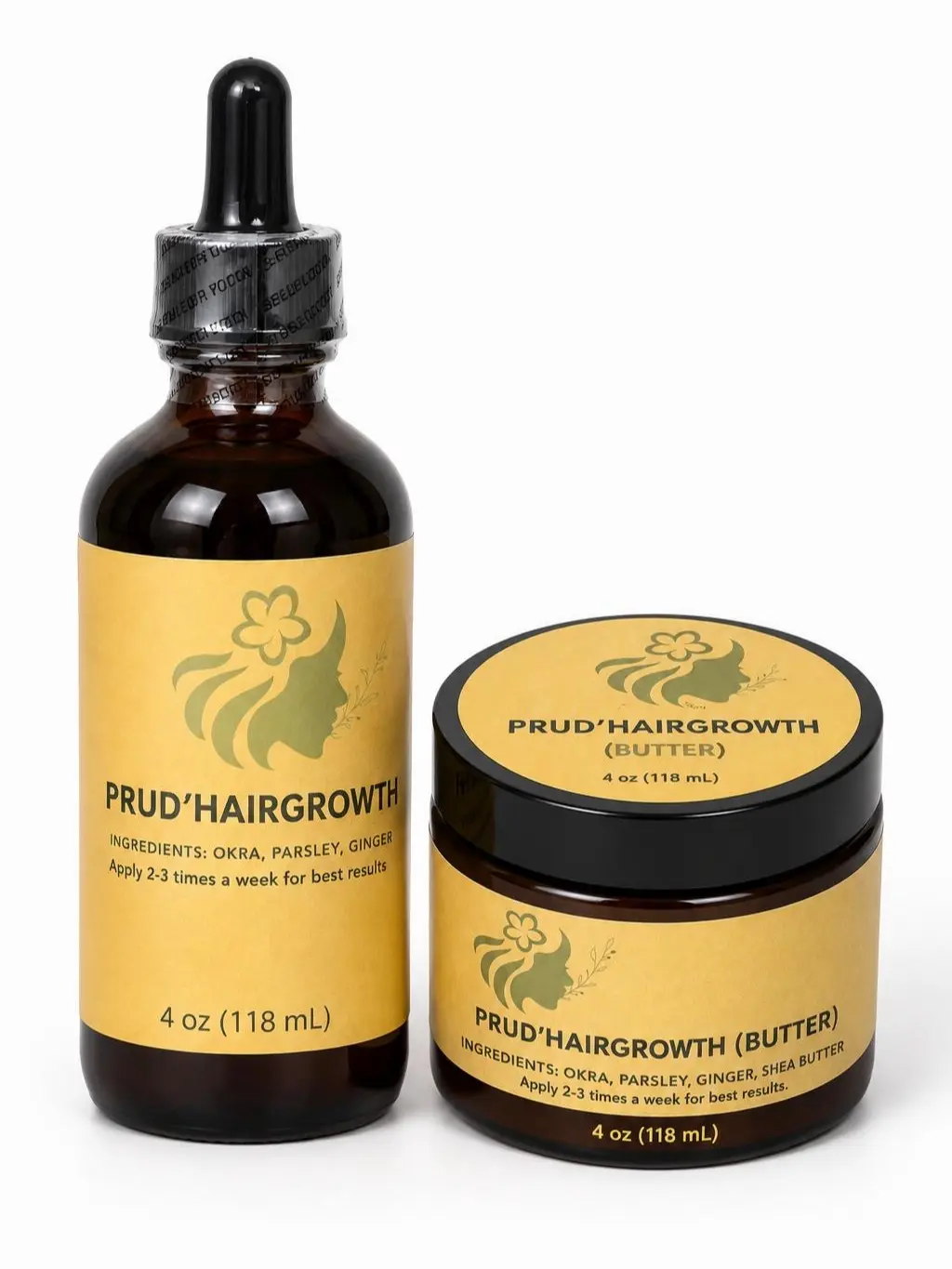 PRUD’HAIRGROWTH Hair Care Duo Bundle (4oz Oil + 4oz Pomade)