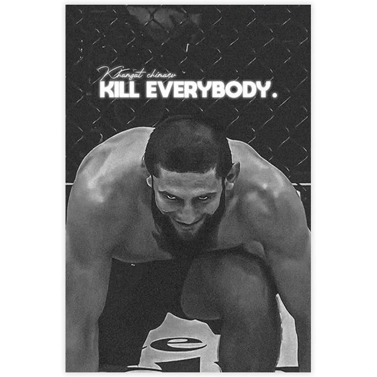 Khamzat Chimaev MMA Artistic Canvas Wall Print, Photo Wall Decoration for Bedroom, Office - Home Decor Gift