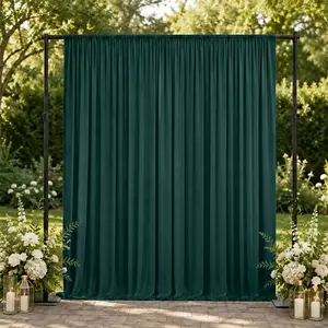 10ft x 10ft Spandex Backdrop Curtain Hunter Emerald Green, 4-Way Stretch Wrinkle-Free Photo Booth Backdrop with Rod Pockets for Wedding & Events