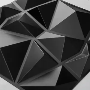 3D Diamond Texturing Wall Panel, Waterproof & Moisture-proof PVC Wall Panel, Easy to Clean & Cut Freely Wall Panel for Kitchen, Living Room, Bathroom Corridor