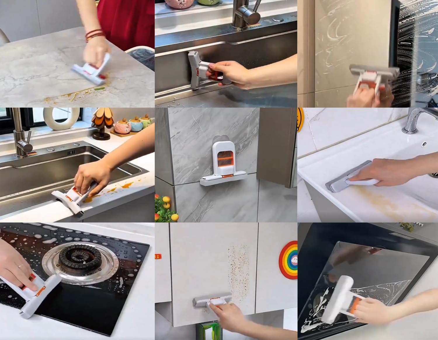 2026 New Mini Mop: Portable Self Squeezing Sponge Mop for Small Spaces, Bathroom Kitchen Desktop Glass Cleaning Gadgets, Wet & Dry Quick Clean Lightweight Compact Orange Can Stand or Hang