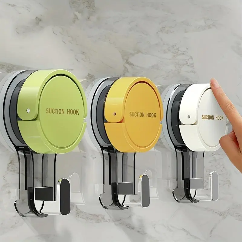 4pcs Powerful Self-Adhesive No-Drill Damage-Free Towel Rack with Strong Adhesive Adjustable Transparent Suction Cup Hooks, Waterproof Scratch-Resistant Rust-Resistant Durable Easy-Install Bathroom Utility Hooks, Adjustable Hook, Self Adhesive, No Drill, D
