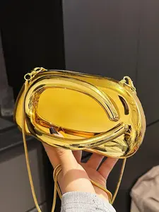 Fashionable and personalized shiny handbag, casual and versatile one-shoulder crossbody evening bag, trendy and textured one-shoulder chain bag, suitable for daily wear, parties, dates and other scenes, Elegant Bags, Crossbody Clutch Purse