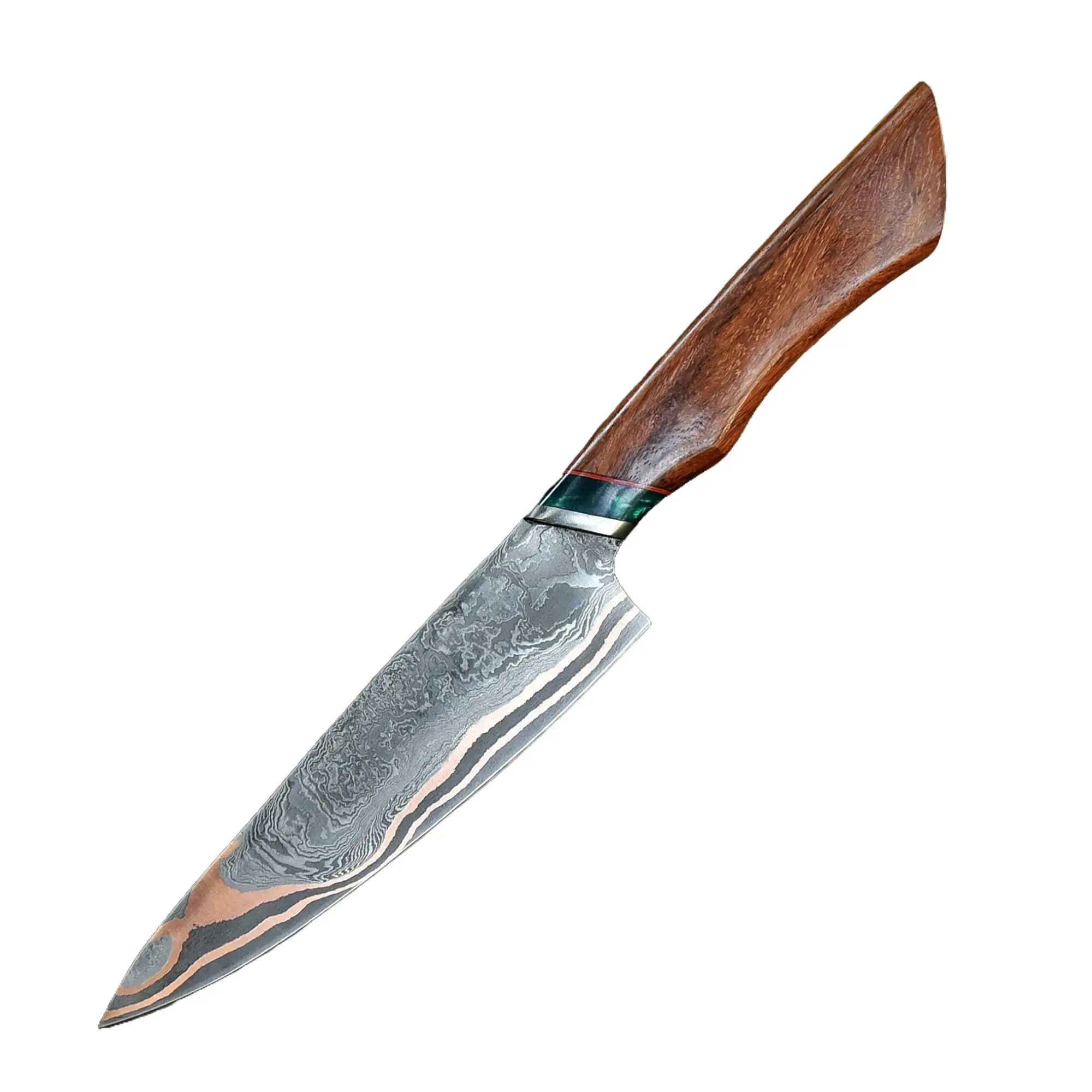 Luxury RARE Copper Damascus Chef Knife - Handmade Kitchen Knife - Copper Blade Chef Knife Unique Steel  Meat Vegetable Bbq