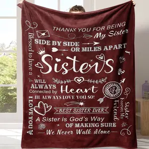 1pc Cozy Sisterhood Gift Blanket - Soft, Purple, Flannel, Plush, Warm, Winter, Birthday, Christmas, Lady's Present - Ideal for Sisters, Friends, and Family Members