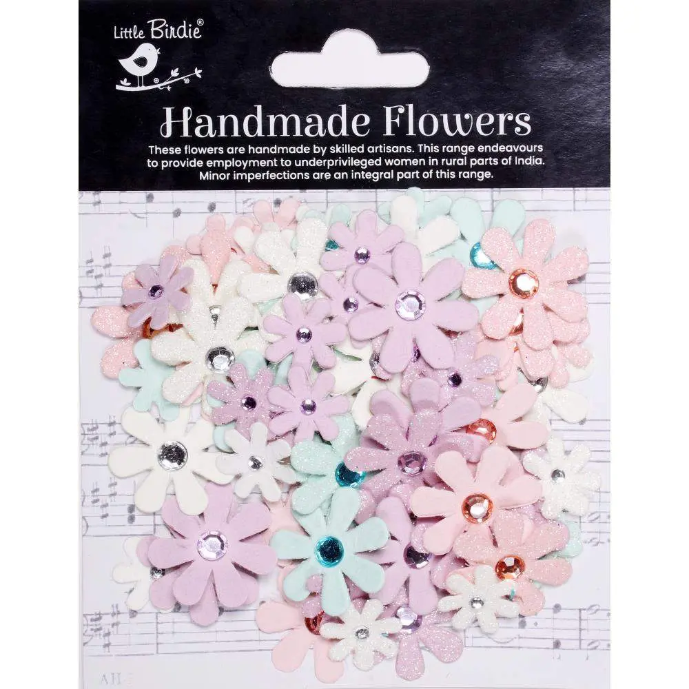 Little Birdie - Sparkle Florettes Paper Flowers - Fairy Garden