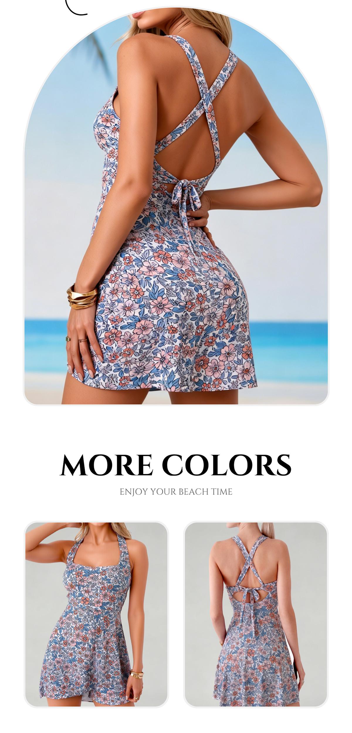 SwimWeek Women's One Piece Swimdress with Deep V Neckline Adjustable Straps Padded Cups Tummy Control Slimming Full Coverage Bathing Suit with Side Pocket for Beach Pool SwimWeek Women's One Piece Swimdress with Deep V Neckline Adjustable Straps Padded Cups Tummy Control Slimming Full Coverage Bathing Suit with Side Pocket for Beach Pool