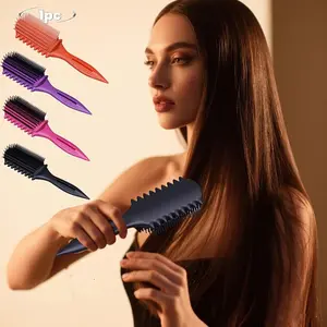 Detachable Nine-Row Curl Defining Styling Comb, Tail Striped Gel Dispenser, Hair Care Tool, Professional Hairstyling Brush