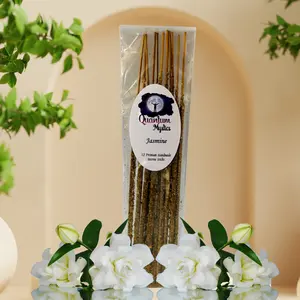 Jasmine, Handmade Artisanal Incense Sticks - Set of 12, Non-Chemical - Bamboo Charcoal Aromatic in Nature