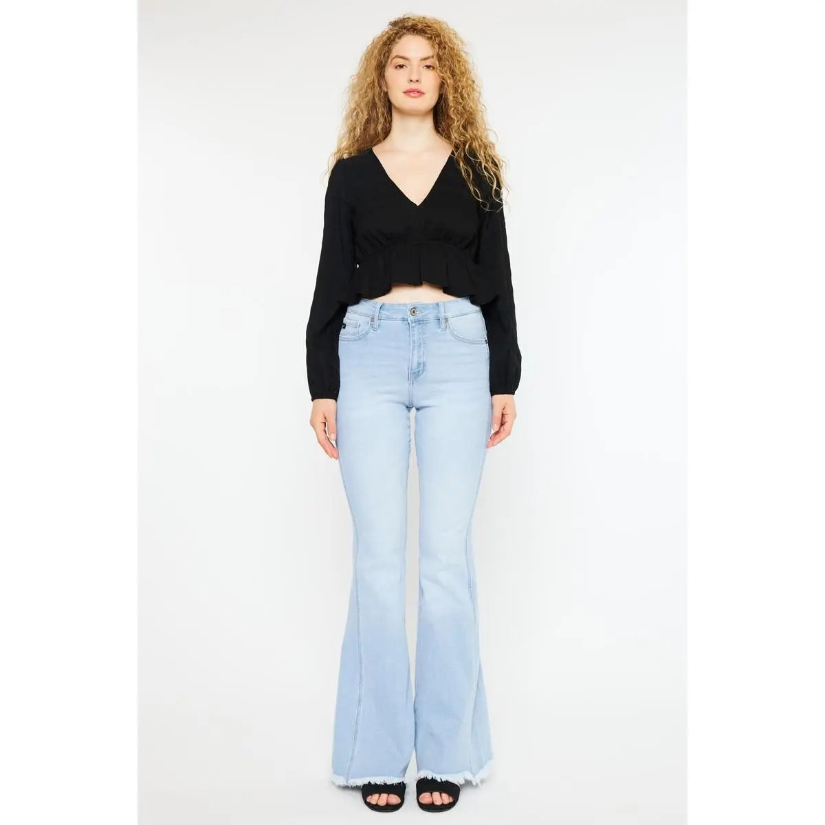 Kancan High Rise Curvy Flare Jeans