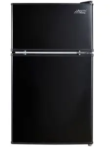 3.2 Cu Ft Two Door Mini Fridge With Freezer Black - Energy star certified, compact and efficient for dorms, offices, and small spaces.