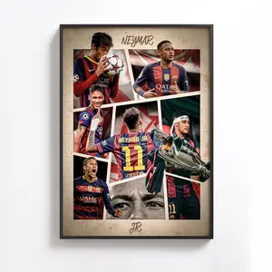Neymar Poster, FC Barcelona Wall Decor, Football Gift, (Poster Print Unframed)