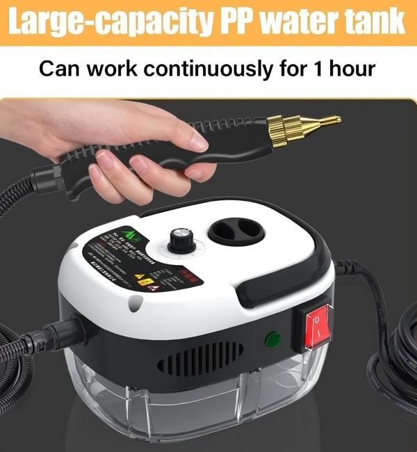 Multi-Purpose Handheld Steam Cleaning Tool | Portable Cleaning Tool with Brush Heads for Home Kitchen Car & Garage Use