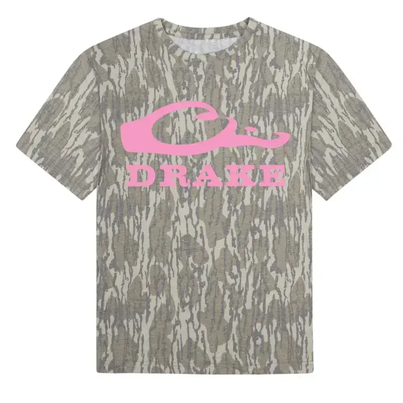 Pink Drake Original Bottomland Mossy Oak Camo T-Shirt – Deer Hunting Graphic Tee, Men’s Lightweight Outdoor 3D Camo Shirt, Cotton Casual Gift for Father’s Day