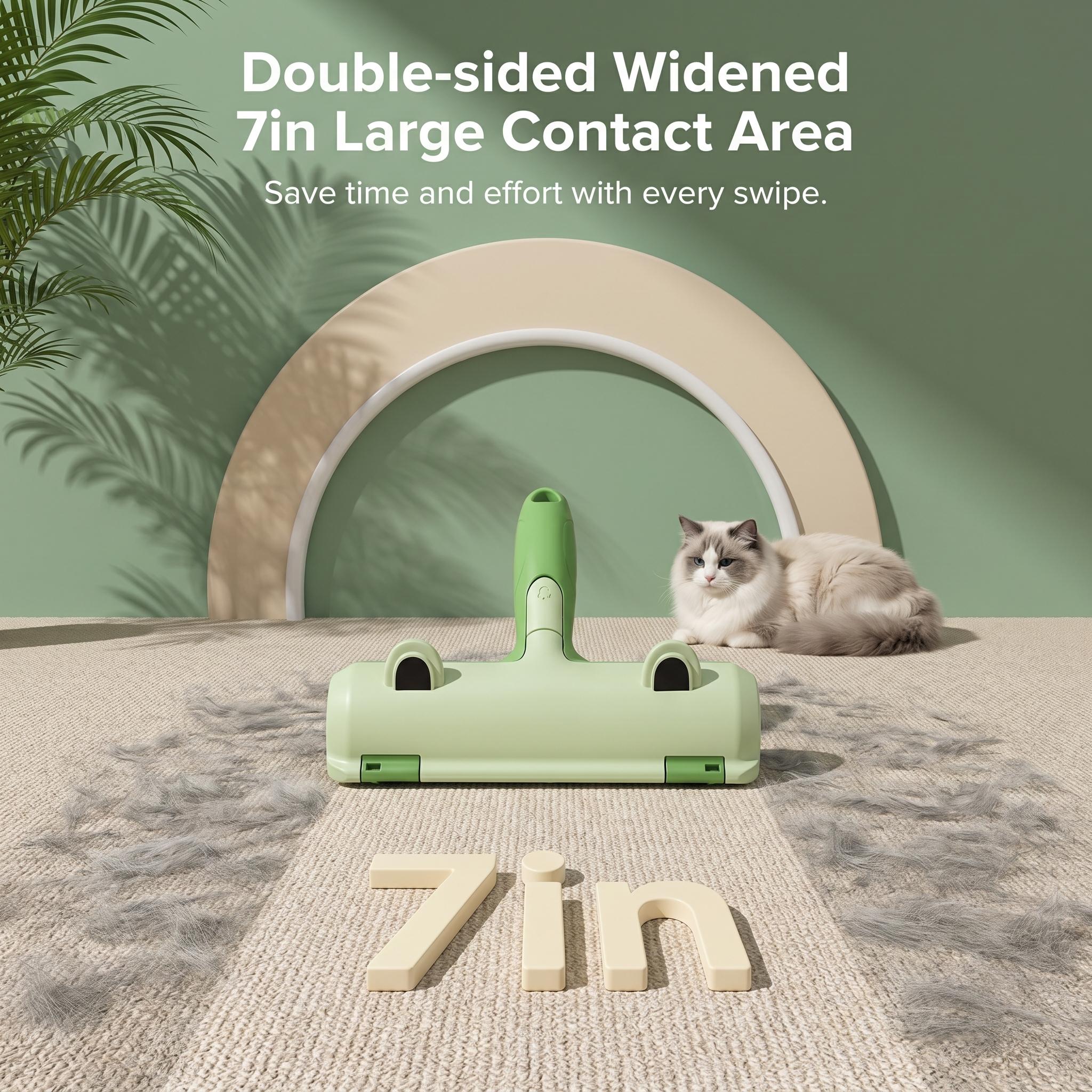 Reusable Pet Hair Removal Roller, Suitable for Dogs and Cats - Extra-Wide 7-Inch Durable Nylon Fiber Hair Remover, Hair Removal Gloves and Roller, Self-Cleaning No-Tape Brush, Suitable for Mattresses, Sofas, Pet Beds, Practical Household Lint Remover