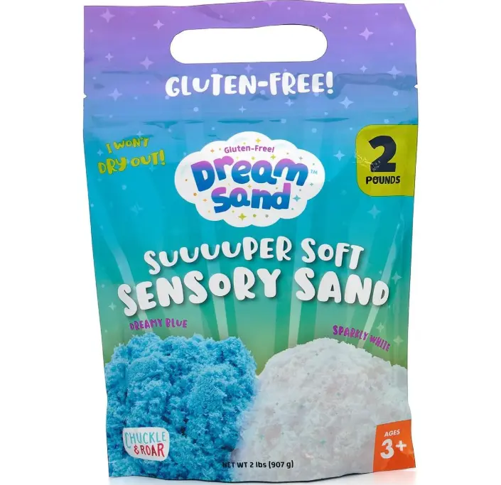 Chuckle & Roar Sensory Dream Sand Bulk 2lb Container – Gluten-Free, Never-Drying Super Soft Sensory Sand, Mess-Free Creative Play for Kids Ages 3+