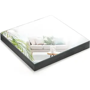 Set of 10 Square Mirror Candle Plates, 12x12 Inch Frameless Glass Mirror Trays Wall Mounted Glass Mirrors Tiles for Table Centerpieces, Wedding Party Decorations, Wall Decor, Crafts, 1.7mm