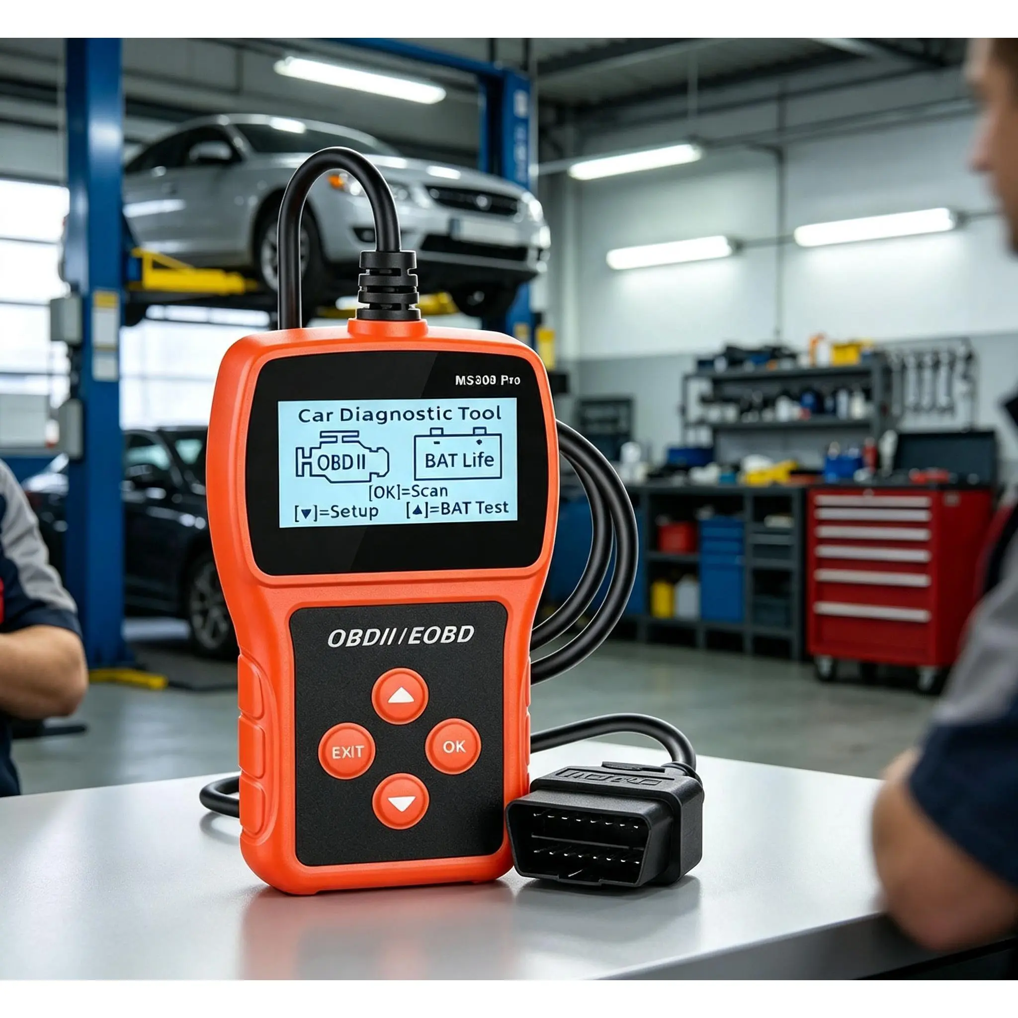 No App Required OBD2 Fault Code Reader, DTC Lookup with 9000+ Built-in Codes, Compact Plug & Play Diagnostic Tool for Toyota, Honda, Ford, Chevy, BMW and Most OBDII Cars