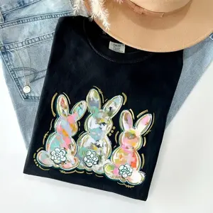 Brushstroke, Easter, Peter Cottontail, Watercolor Tshirt, Women's Crew Neck, Crewneck