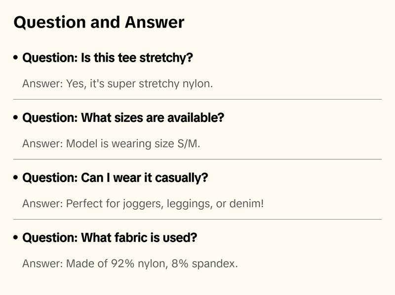 ELLIE TEE Green Crewneck Top with Stretchy Nylon for Women in Womenswear