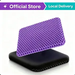 Double-Thick Gel Seat Cushion Honeycomb Breathable Non-Slip Cover 16.5x14.5x1.2 in Pressure Relief for Office Car Wheelchair Elastic Furniture Protector