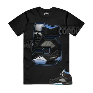 5s Black Uni Blue White Matching Shirt, Number 5 Graphic Tee, Rap HipHop Unisex T-Shirt, Gift For Women and Men, Best Gift