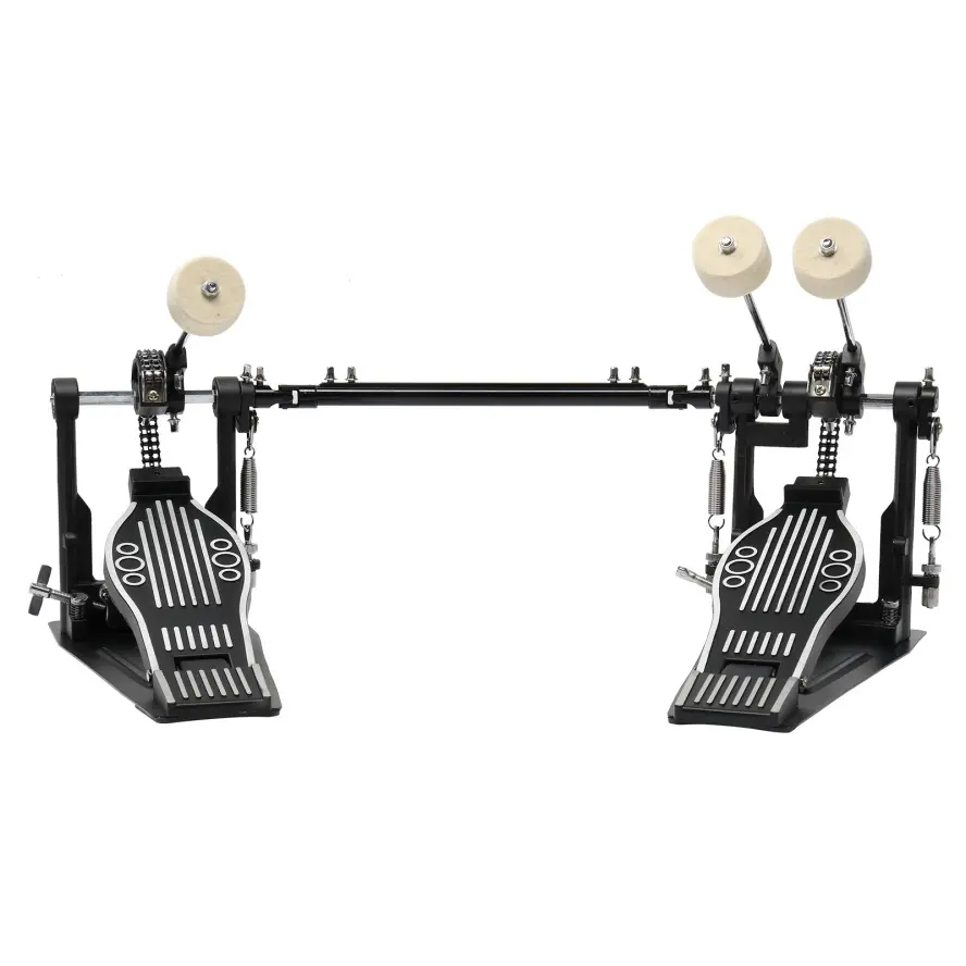 CalidoCasa Professional Double Bass Drum Pedal Heavy Duty Wool Felt Hammer Double Kick Drum Pedal Adjustable Dual Chain Pedal for Rock Metal Jazz Drummers Studio Practice