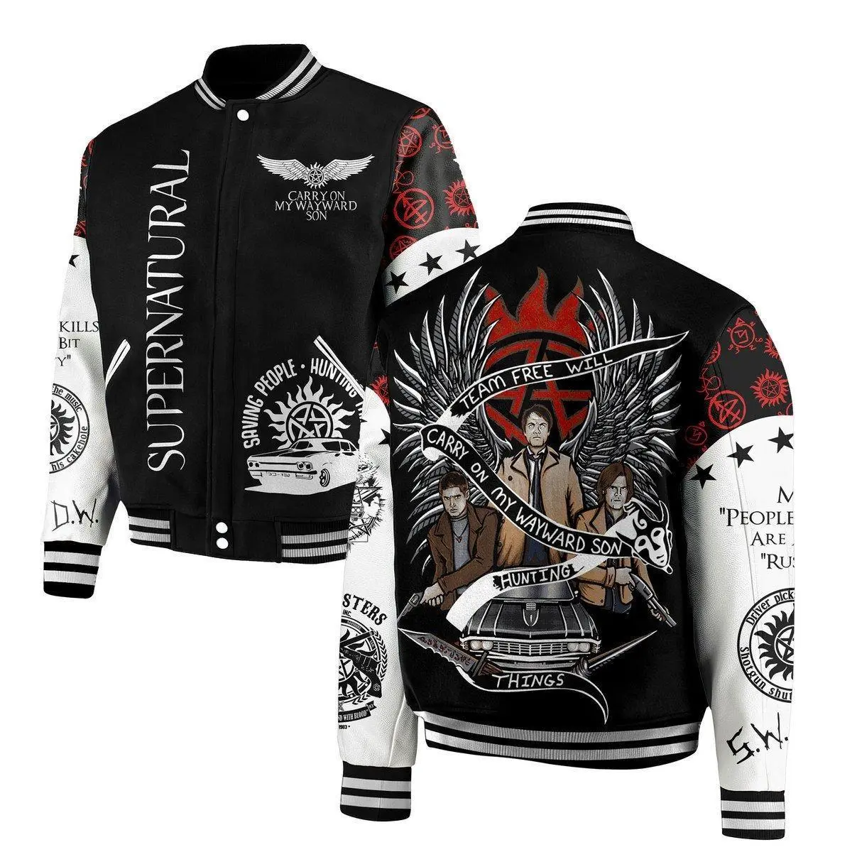 Supernatural Special Bomber Baseball Jacket KMH TV Series Varsity Jacket Movie Bomber Jacket