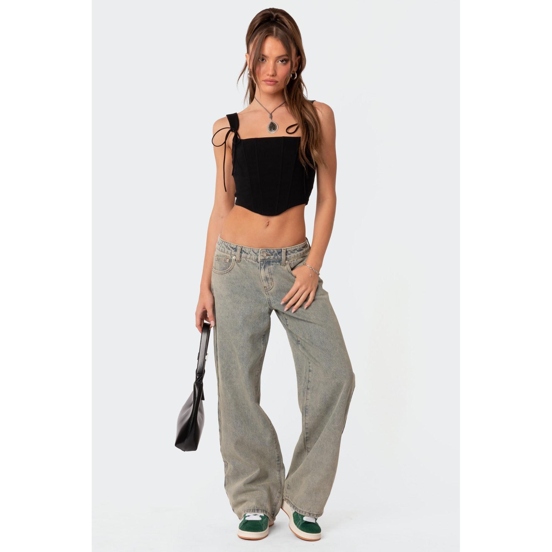 Magda Acid Wash Low Rise Baggy Jeans