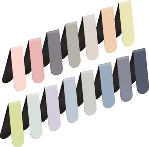 Magnetic Bookmarks 15PCS Solid Colorful Light Bookmarks for Teachers Women Men Kids Clear Delicate Pattern Texture Pack of 15