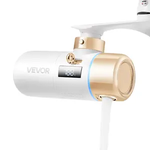 VEVOR Skincare Water Filter, Faucet Mount Water Filters with Micro-nano Bubble for Skin, Sink Tap Purifier, Removes Chlorine with 1 Filter, for Kitchen and Bathroom Faucets, White + Gold