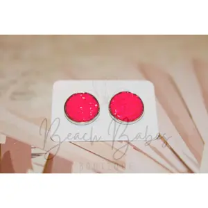 Hot Pink Stud Earrings