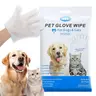 Pet Wet Wipes Gloves Set of 6, Disposable Cleaning Gloves for Dogs, Cats and Kitty, Suitable for Puppy and Kitten Bathing and Odor Removal, Grooming Products