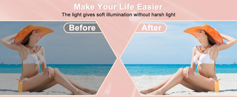 [New Deal]  60 LED Portable Selfie Light Video Conference Lighting with Clip & Camera Tripod Adapter Rechargeable 2200mAh